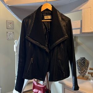 MICHAEL Michael Kors Black Moto Leather Jacket